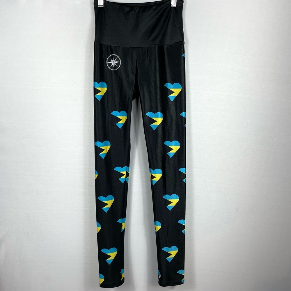 Goldsheep Blue Heart Flag leggings